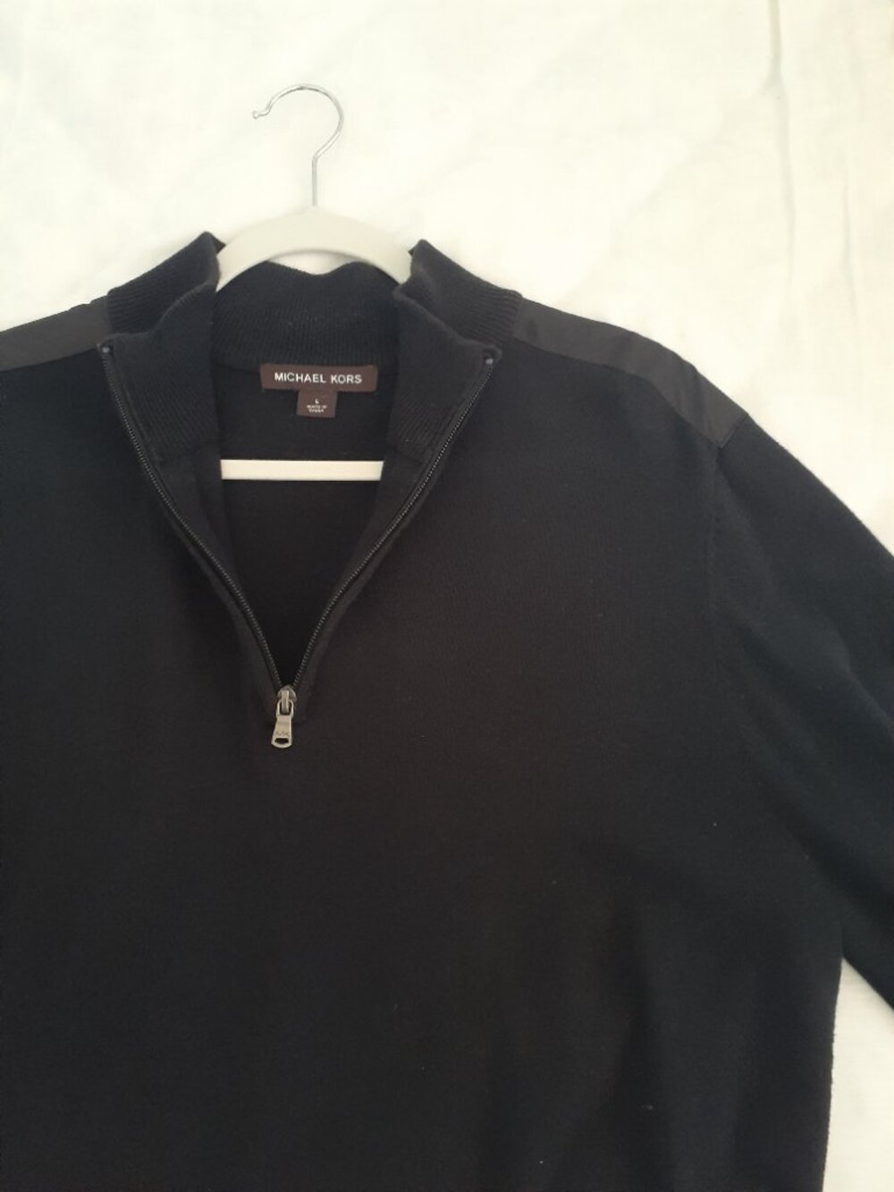 Michael Kors Men's New Zip-Up Sweater Size Large Black 100%cotton - Picture 1 of 6